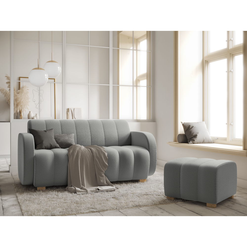 Canapea 2 locuri textil gri deschis Bromo