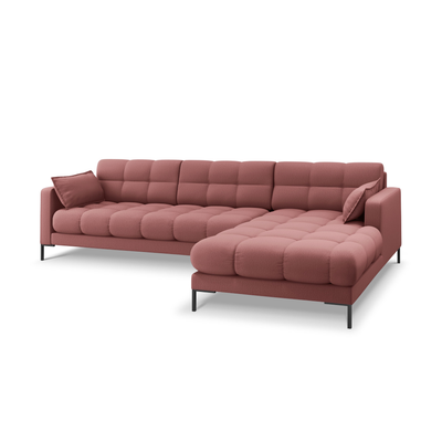 Canapea dreapta 5 locuri din textil roz Mamaia