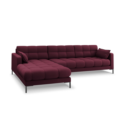 Canapea stanga 5 locuri din textil rosu Mamaia