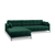 Canapea stanga 5 locuri din textil verde Mamaia