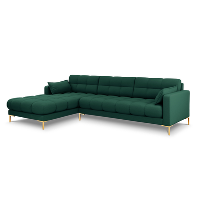 Canapea stanga 5 locuri din textil verde Mamaia