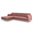 Canapea stanga 5 locuri din textil roz Mamaia