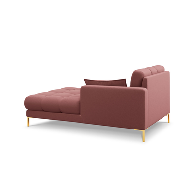 Canapea lounge dreapta din textil roz Mamaia