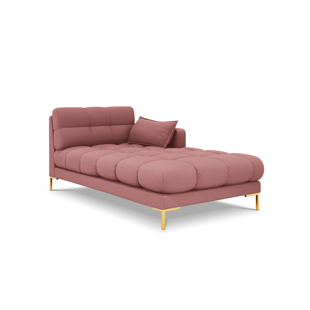 Canapea lounge dreapta din textil roz Mamaia