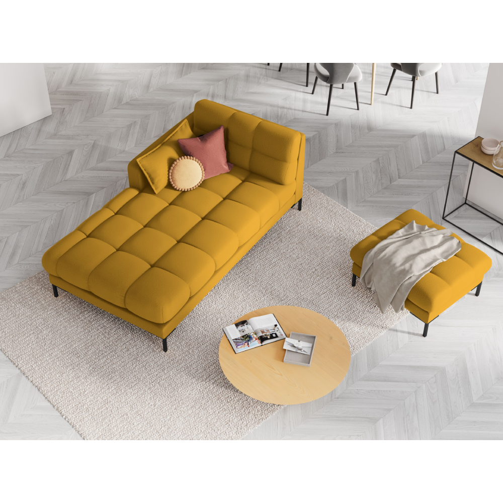 Canapea lounge stanga din textil galben Mamaia