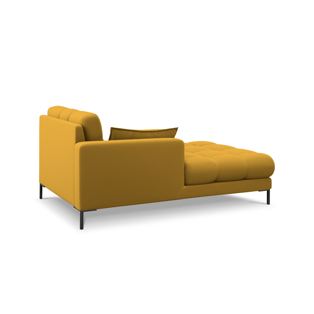Canapea lounge stanga din textil galben Mamaia