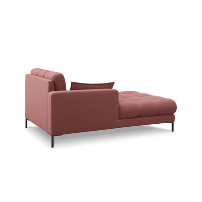 Canapea lounge stanga din textil roz Mamaia