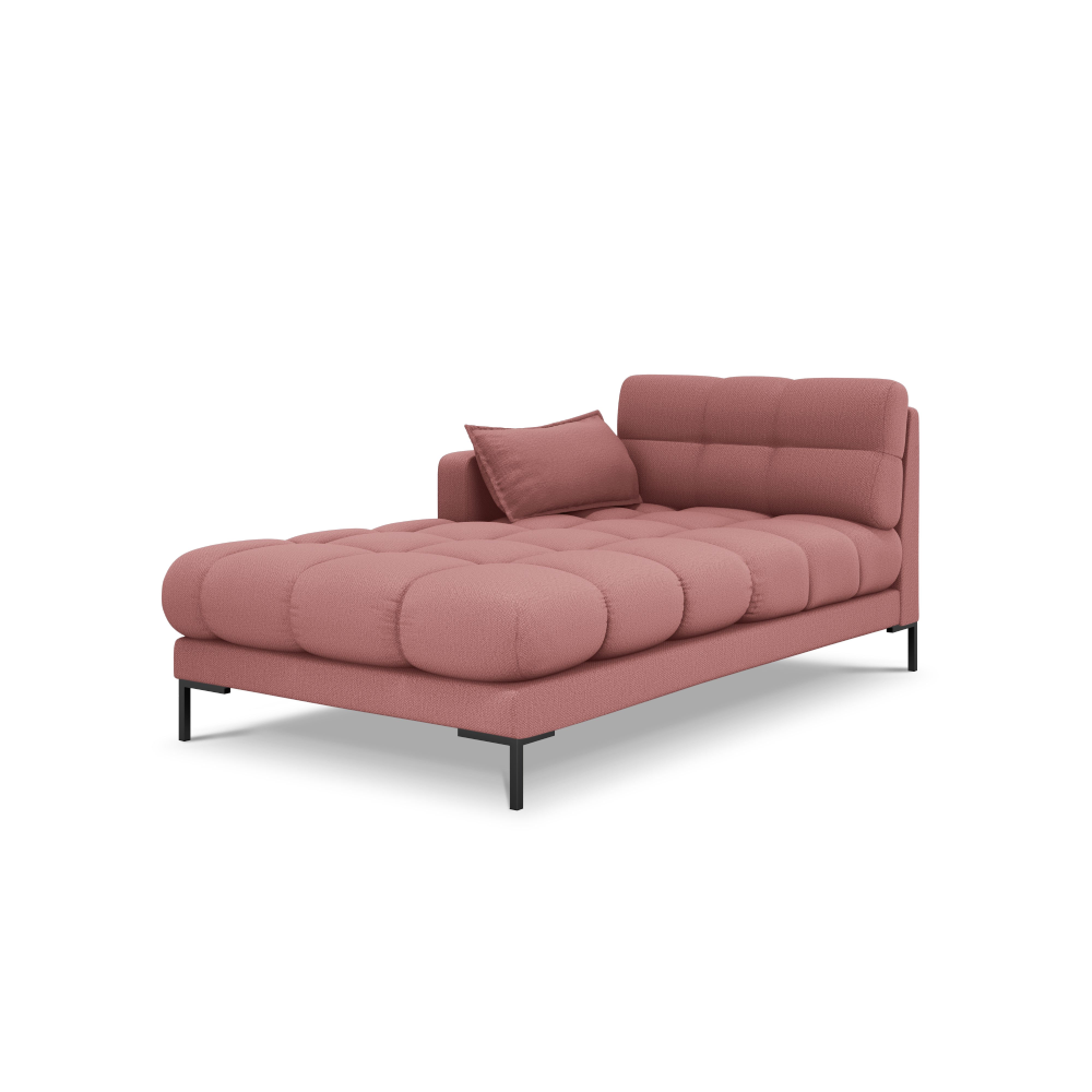 Canapea lounge stanga din textil roz Mamaia