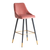 Set 2 scaune de bar catifea roz H110cm Carpi