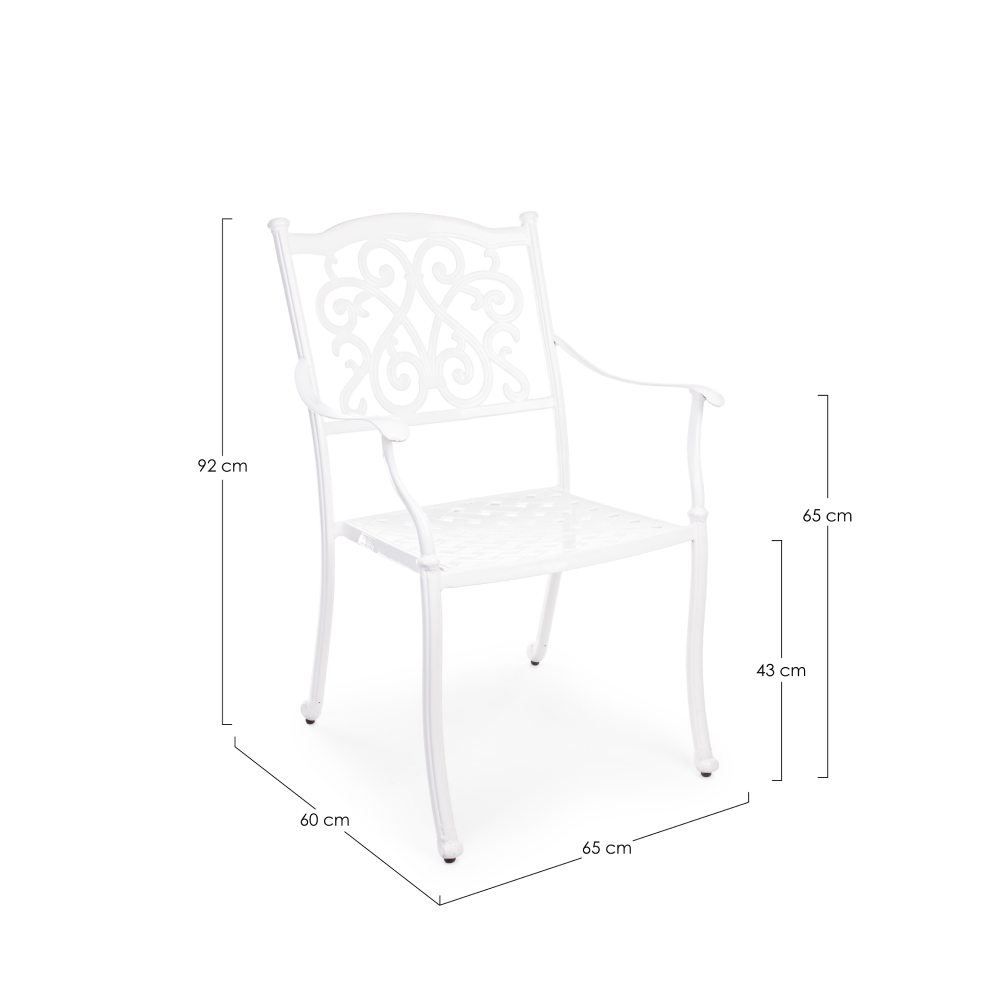Set 2 scaune exterior albe Ivrea