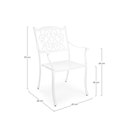 Set 2 scaune exterior albe Ivrea