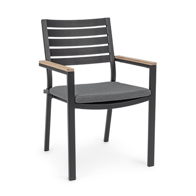 Set 2 scaune exterior negre gri Belmar