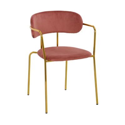 Set 2 scaune dining catifea roz Cindy