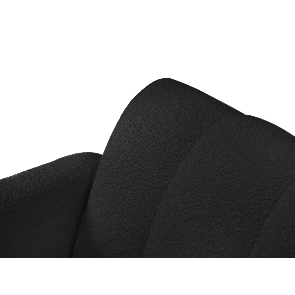 Canapea 3 locuri textil negru Bromo