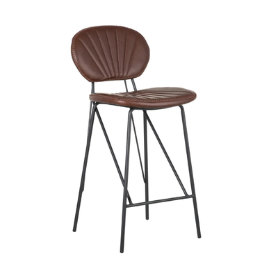 Set 2 scaune de bar H97cm piele artificiala maro inchis Minnie