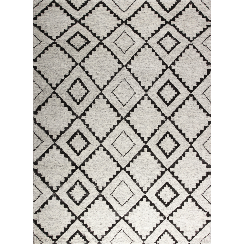 Covor lana alb negru Febe 210 (140x200 - 200x300)
