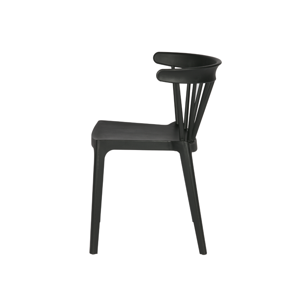 Set 2 scaune plastic negru Bliss