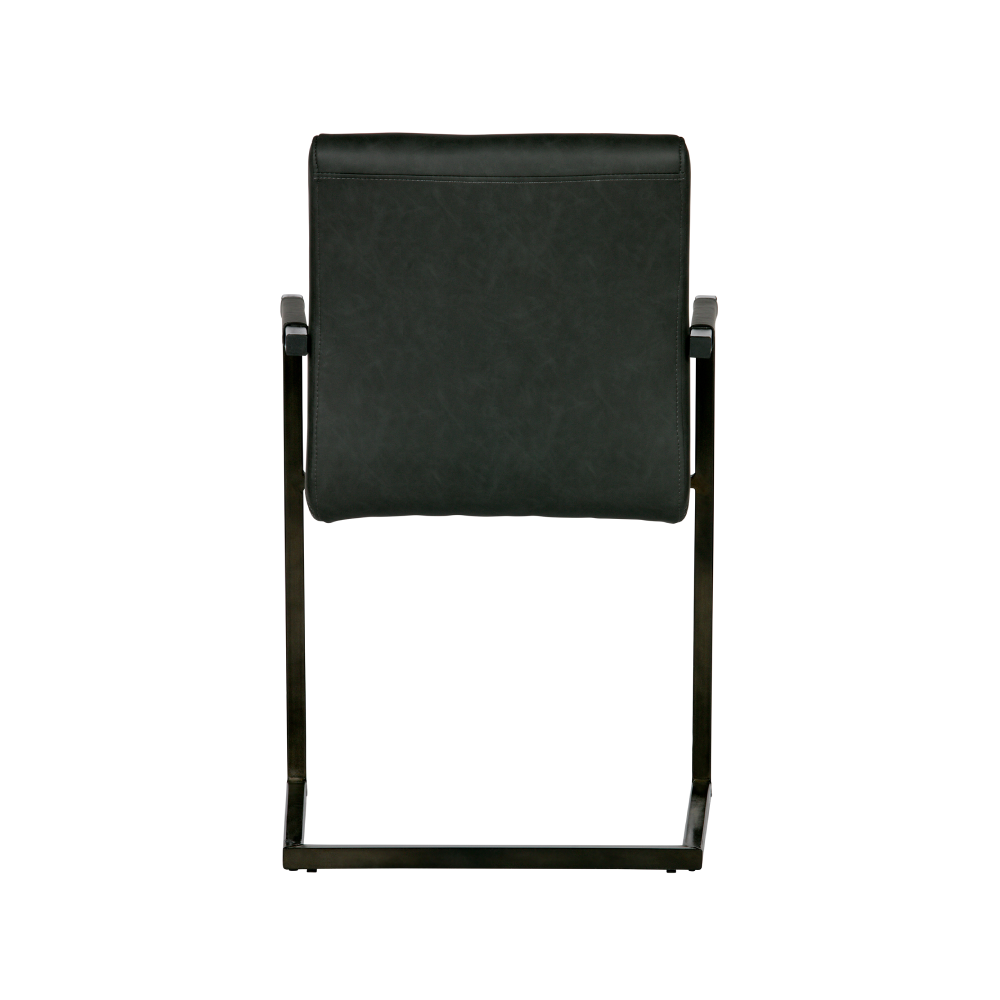 Set 2 scaune dining piele artificiala gri inchis Bas