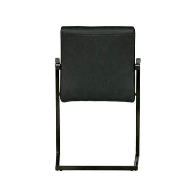 Set 2 scaune dining piele artificiala gri inchis Bas