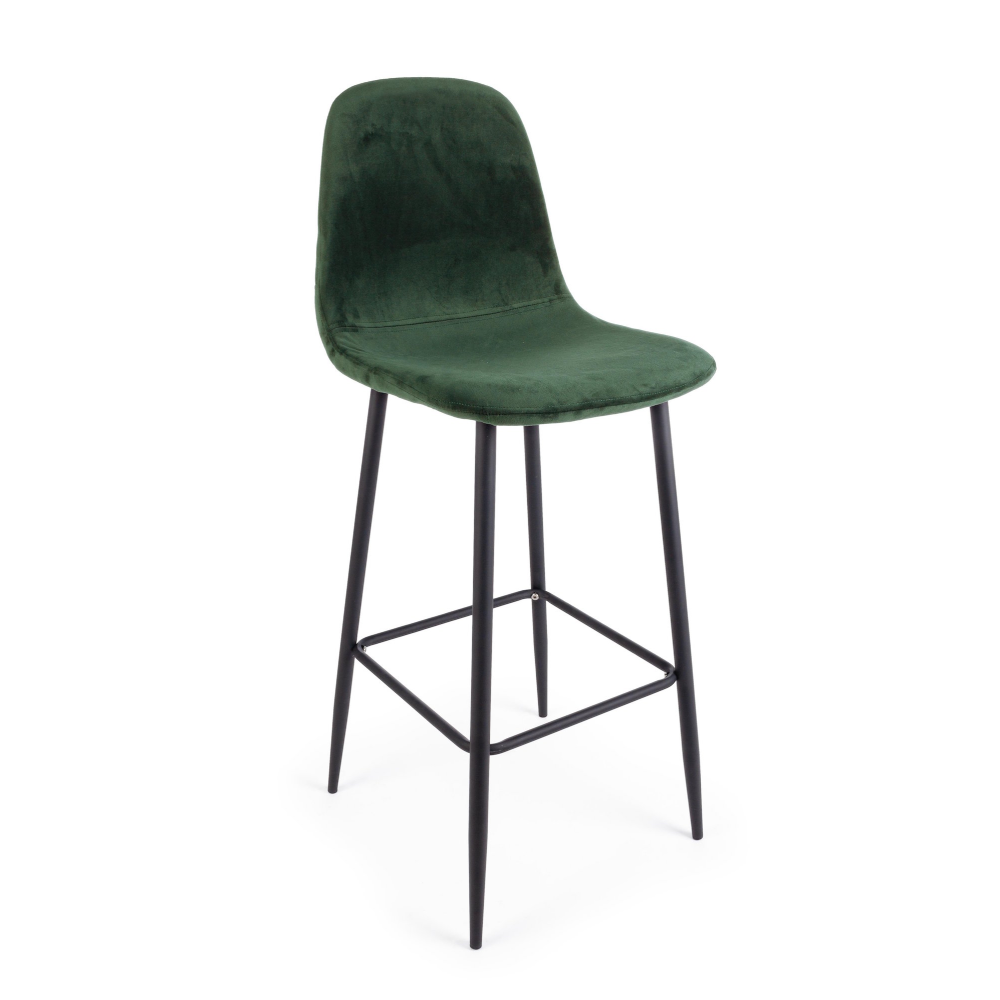 Set 2 scaune bar catifea verde inchis H103cm Irelia