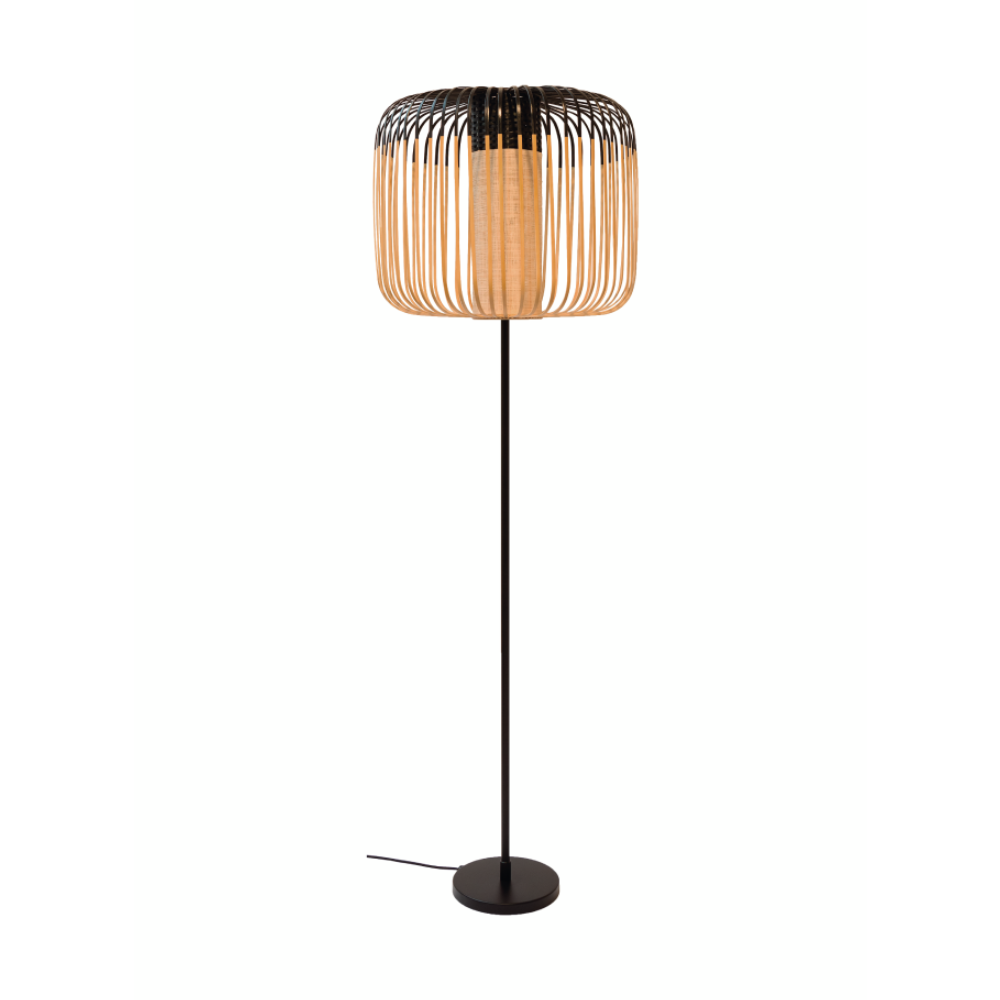 Lampa podea bambus detalii negre Bamboo