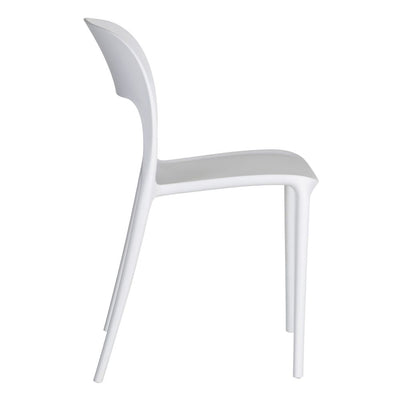 Set 2 scaune plastic alb cu spatar decupat Sina