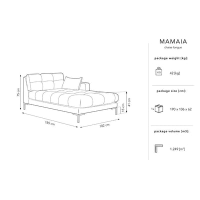 Canapea lounge dreapta din textil gri inchis Mamaia