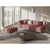 Canapea lounge stanga din textil roz Karoo